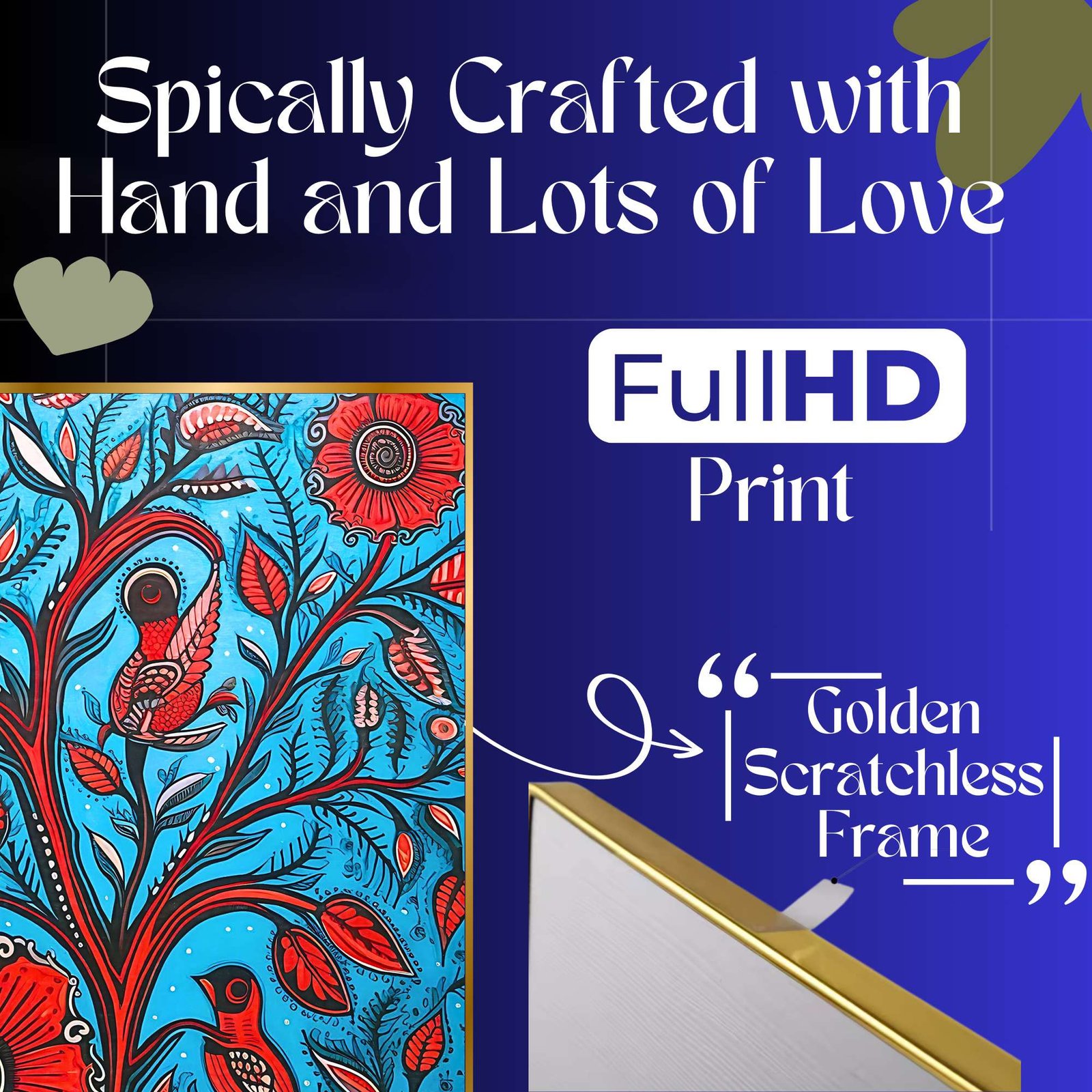 Set of Four Wall Paintings for Wall Dacoration Golden Framed Wall Paintings for Living Room & Bedroom Wall Art for Home Decoration & Office Wall Dรฉcor (13x10 inch CH-GD4-9) - Image 3