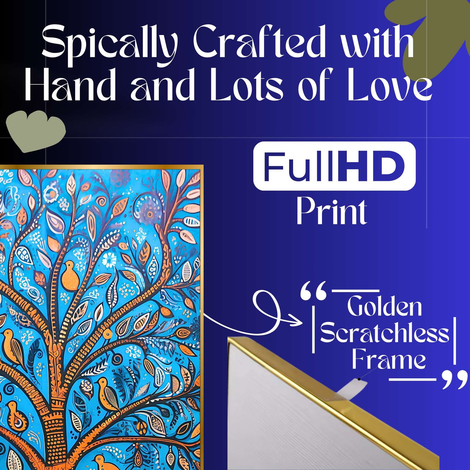 Set of Four Wall Paintings for Wall Dacoration Golden Framed Wall Paintings for Living Room & Bedroom Wall Art for Home Decoration & Office Wall Dรฉcor (13x10 inch CH-GD4-2) - Image 2